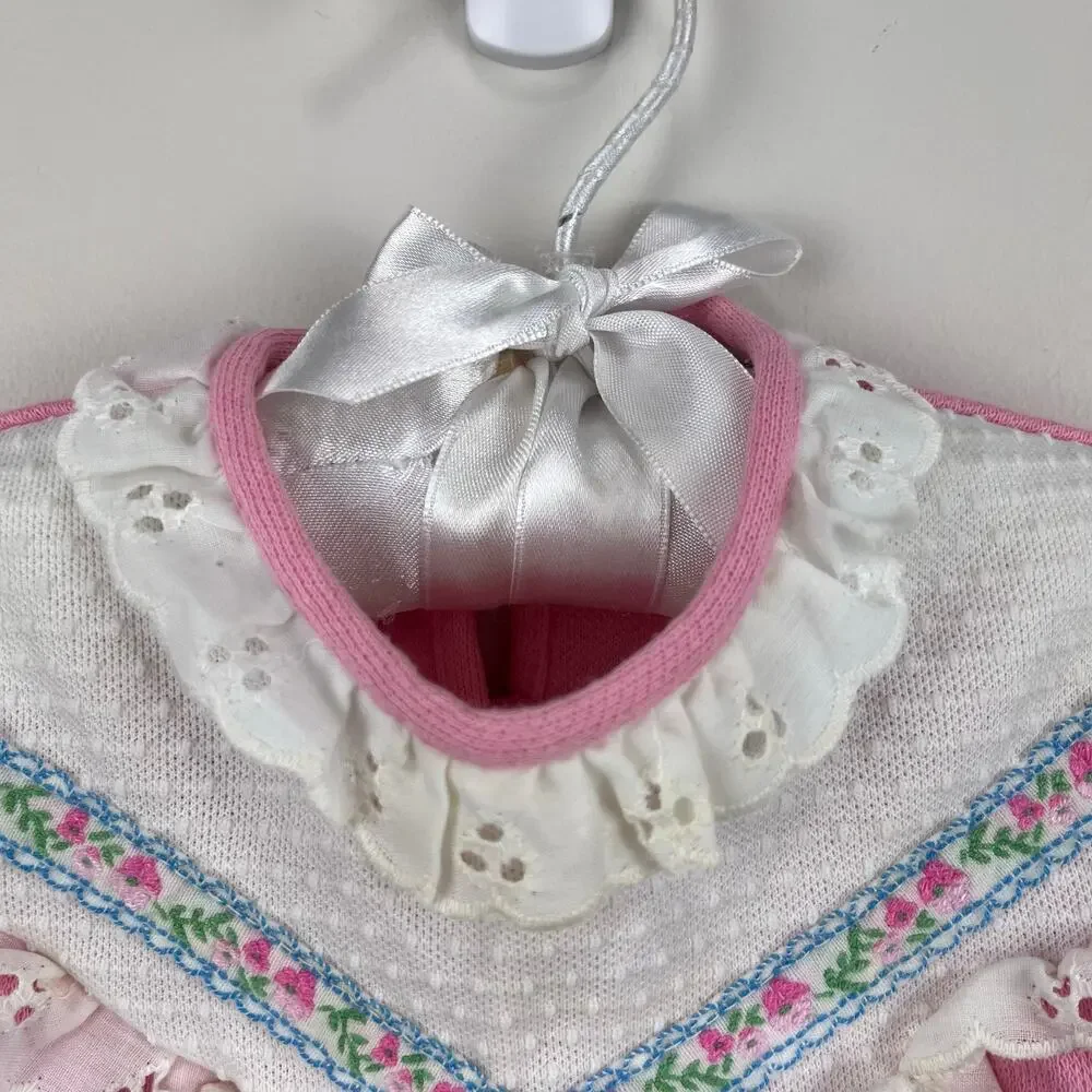 Vintage Carter's Pink Ruffle Lace Coverall Romper 9 Months USA